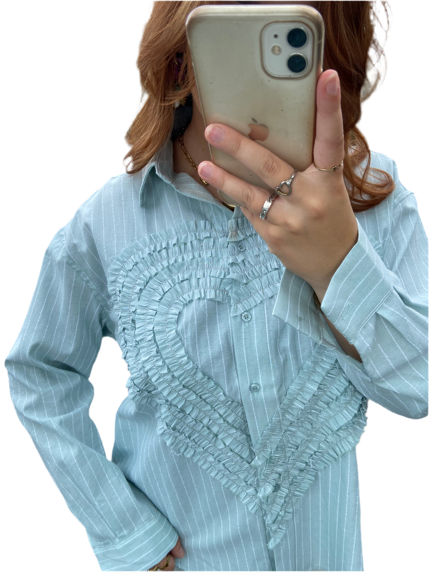 Blouse hart groen