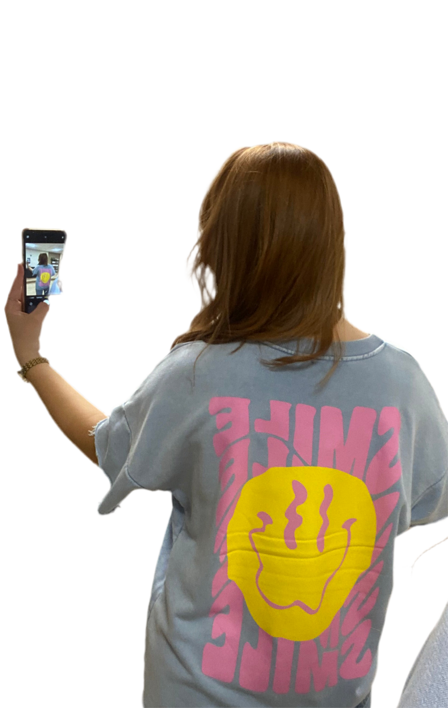 Shirt Smile print blauw