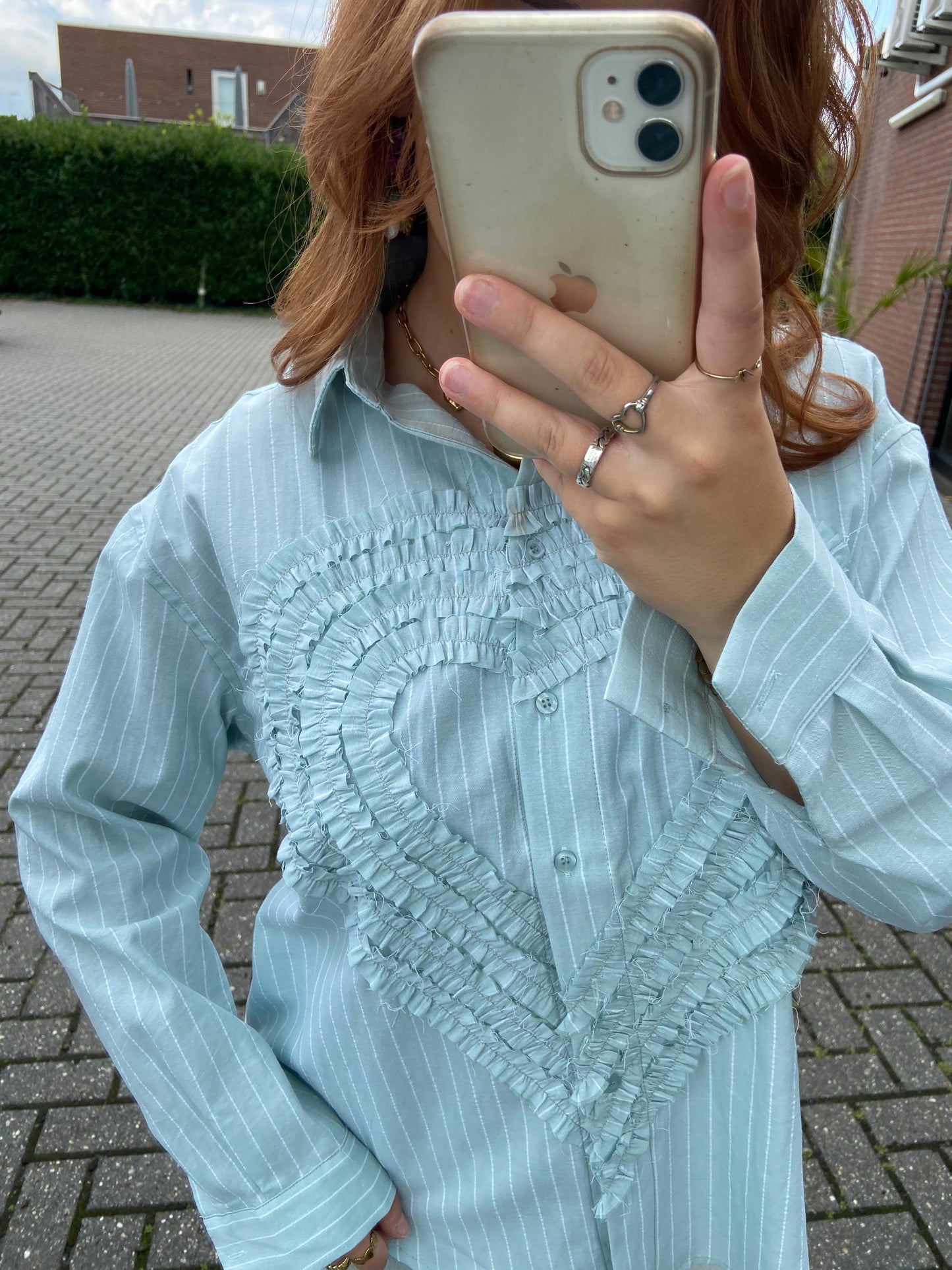 Blouse hart groen
