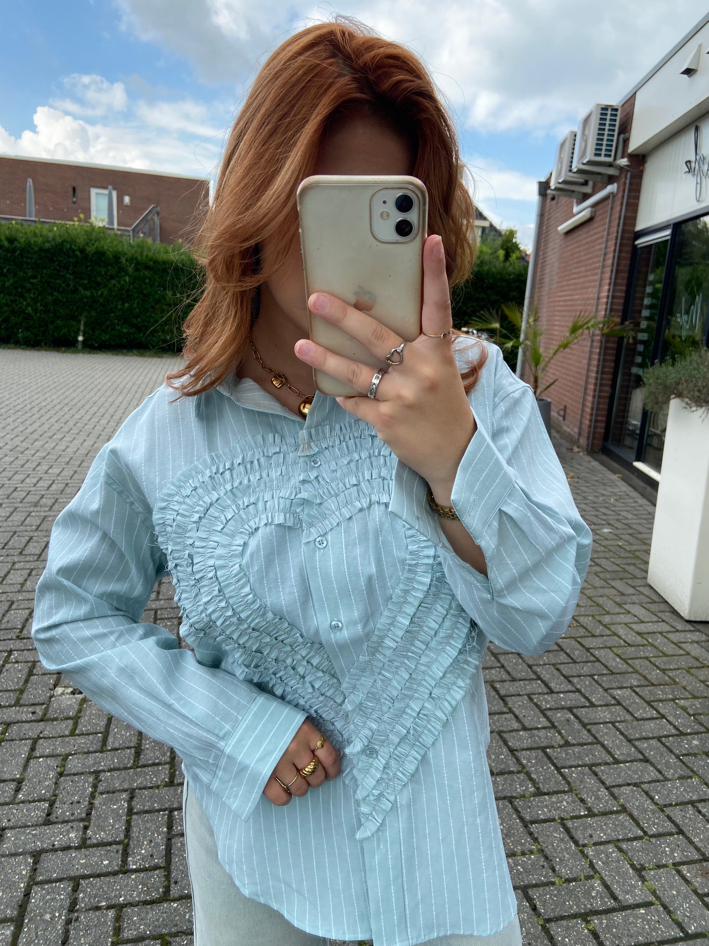 Blouse hart groen