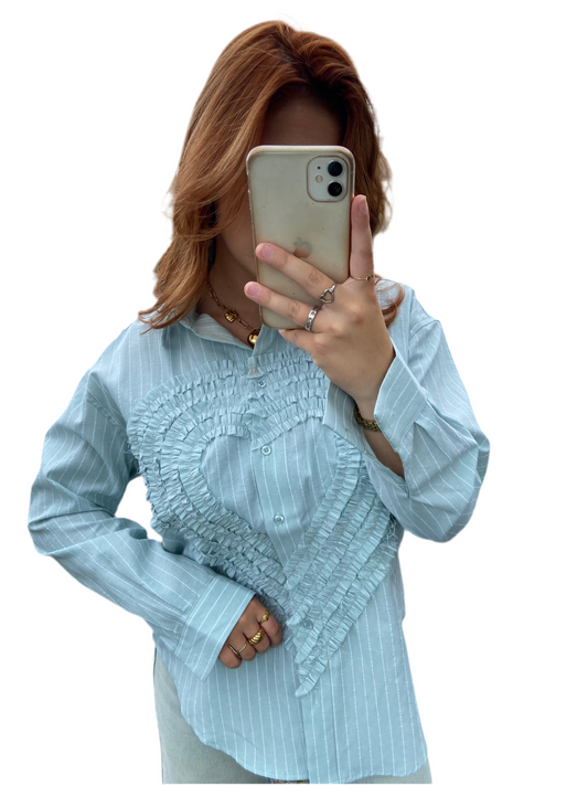 Blouse hart groen
