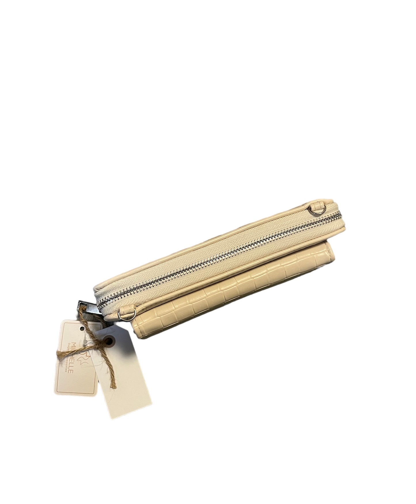 Portemonnee croco beige