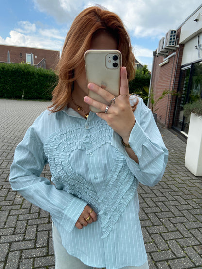 Blouse hart groen