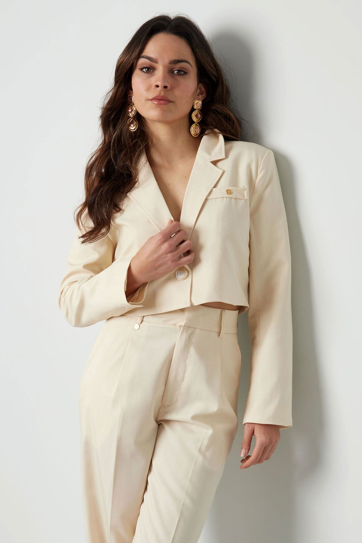Cropped blazer Creme